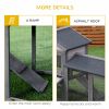 PawHut 58" Rabbit Hutch, Wooden Bunny Hutch, Guinea Pig Cage, Small Animal Enclosure with Run Area, Removable Tray, Asphalt Roof