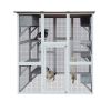 Wooden Catio Outdoor Cat Enclosure, 71" Outdoor Cat House Weatherproof Asphalt Roof
