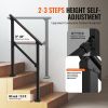 VEVOR 2 PCS 2-3 Handrails for Outdoor for Seniors Porch Deck Black Square Tube