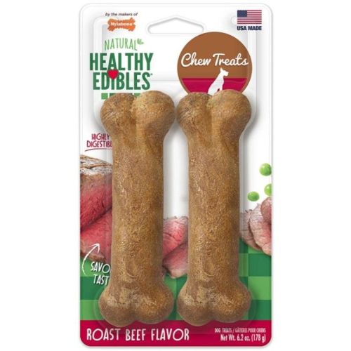 Nylabone Healthy Edibles Wholesome Dog Chews  Roast Beef Flavor