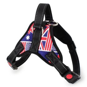 Dog Chest Strap Traction Rope Explosion proof Flushing Dog Chest Strap (Specifications (length * width): XS, colour: Star Spangled Banner)