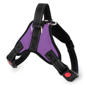 Dog Chest Strap Traction Rope Explosion proof Flushing Dog Chest Strap (Specifications (length * width): XL, colour: purple)